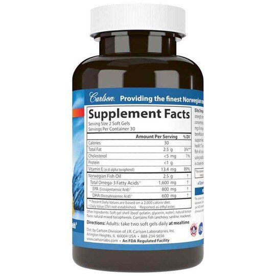 Elite Omega-3 Gems 1600 Mg with Natural Lemon Flavor, CL